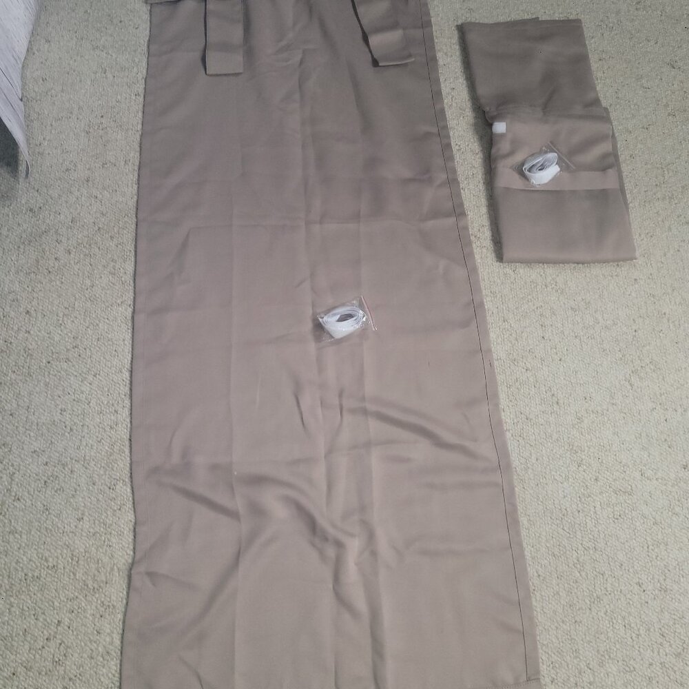 Tan adjustable velcro panels shades curtains new